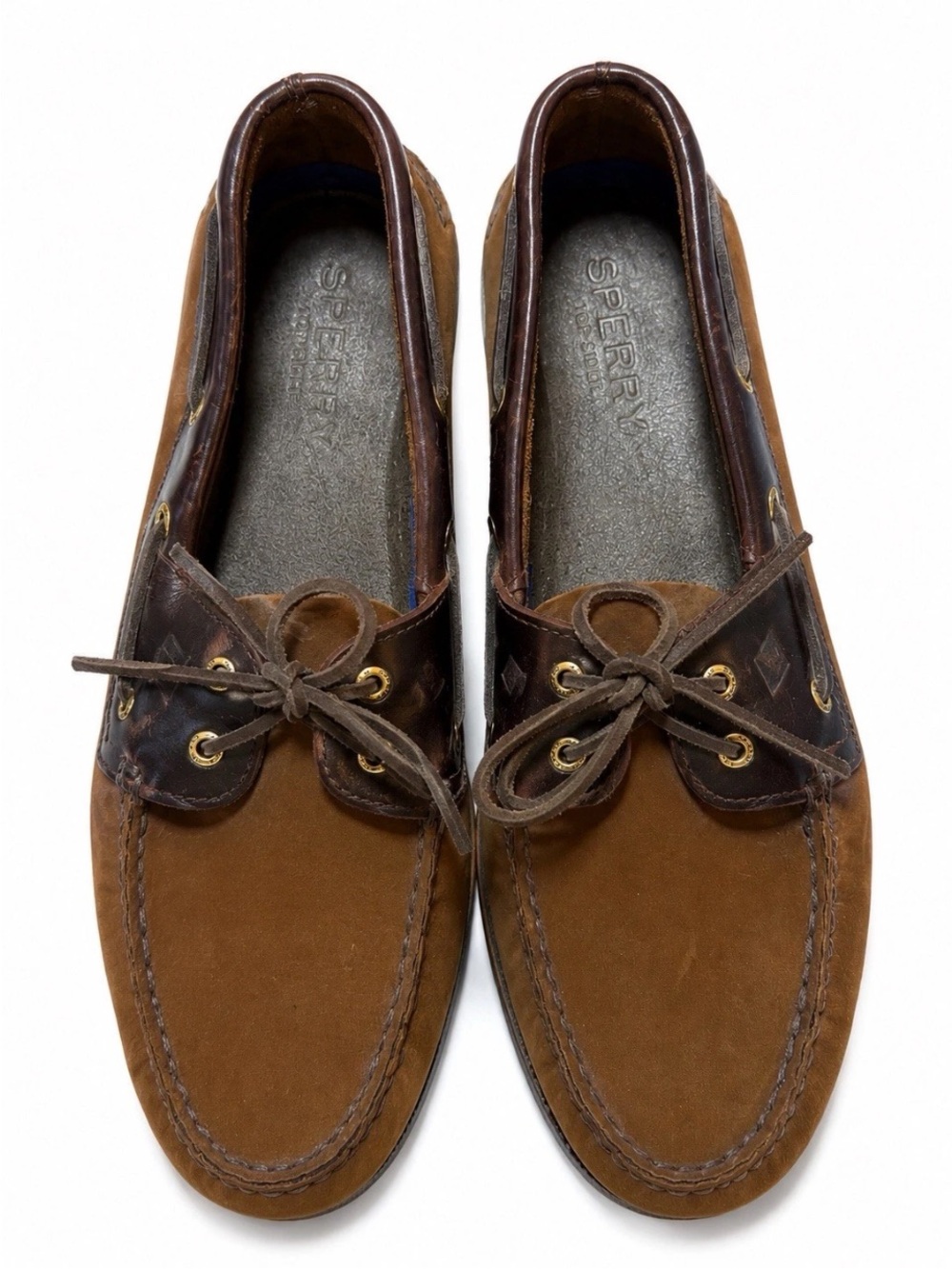 Mens Sperry Top-Sider Dark Brown / Blk 2Eye  NWOB Size 14 M Leather